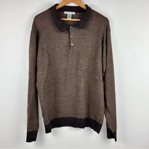 Vtg Geoffrey Beene Men’s Preppy Classic Knit Collar Sweater Size L